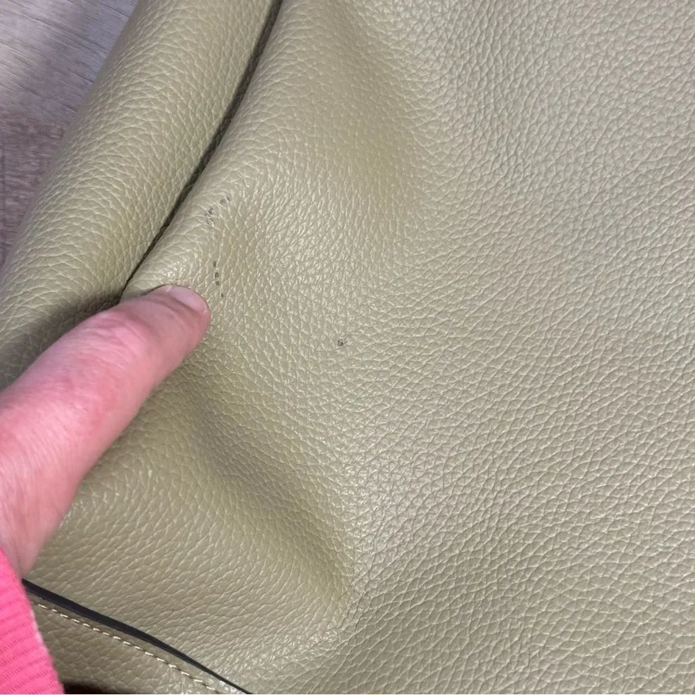 Nanette Lepore Sage Green Leather Shoulder Bag Tote Purse